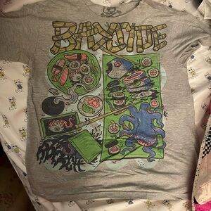 Gray Graphic T-Shirt with Sushi Design